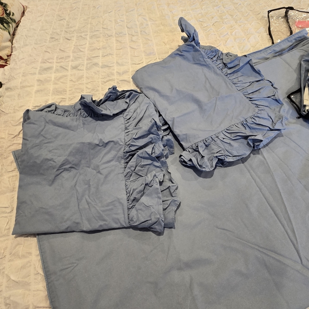Coming Home Queen Bedding Set – Dusty Blue Elegance | NWOT